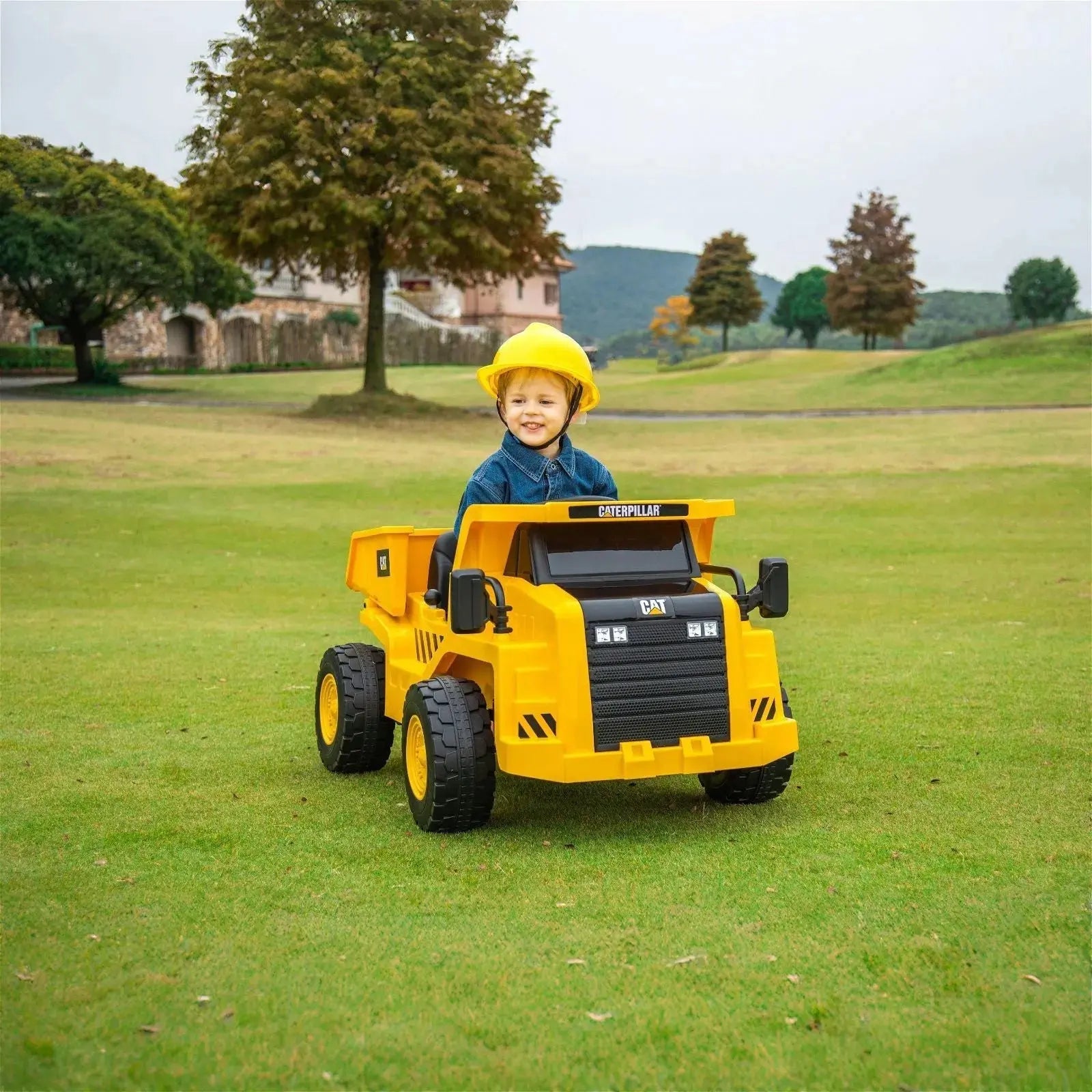 12V CAT Electric Dump Truck 1 Seater Ride-On  DTI Direct USA