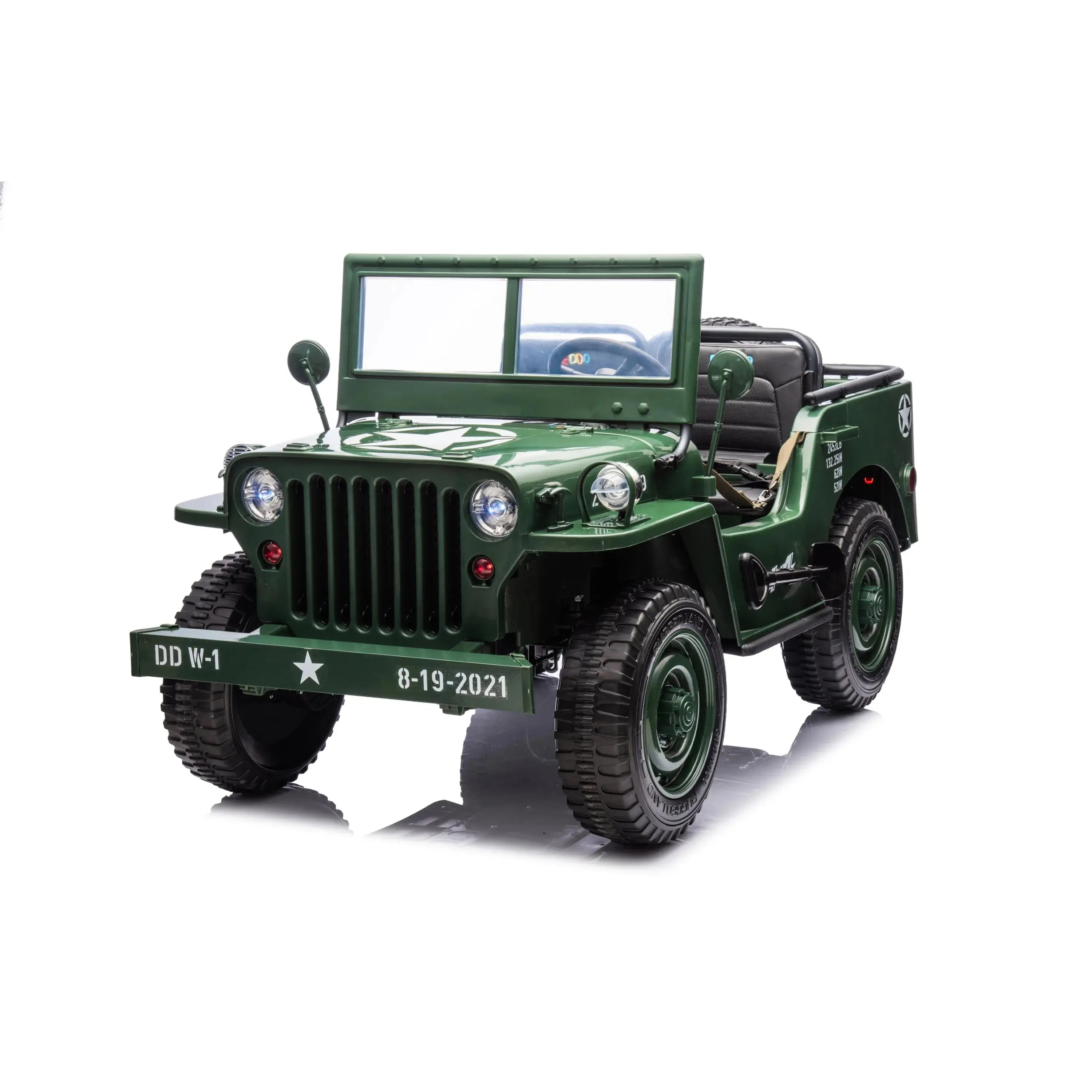 24V Freddo Military Willy Jeep 3 Seater Electric Ride on  DTI Direct USA