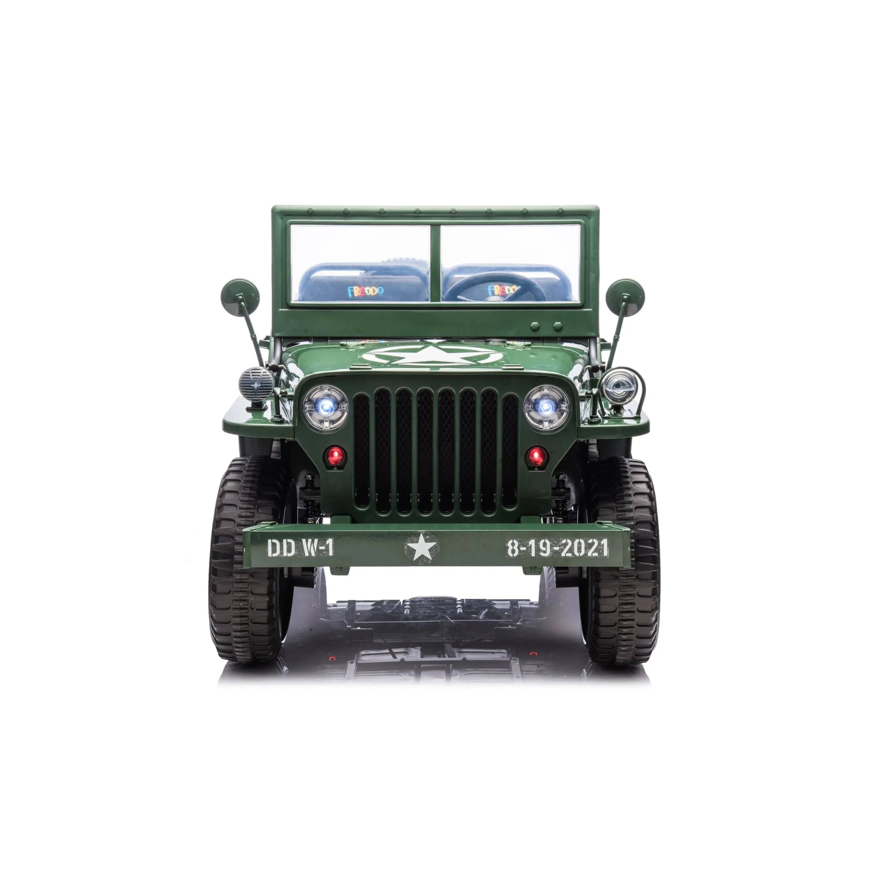 24V Freddo Military Willy Jeep 3 Seater Electric Ride on  DTI Direct USA