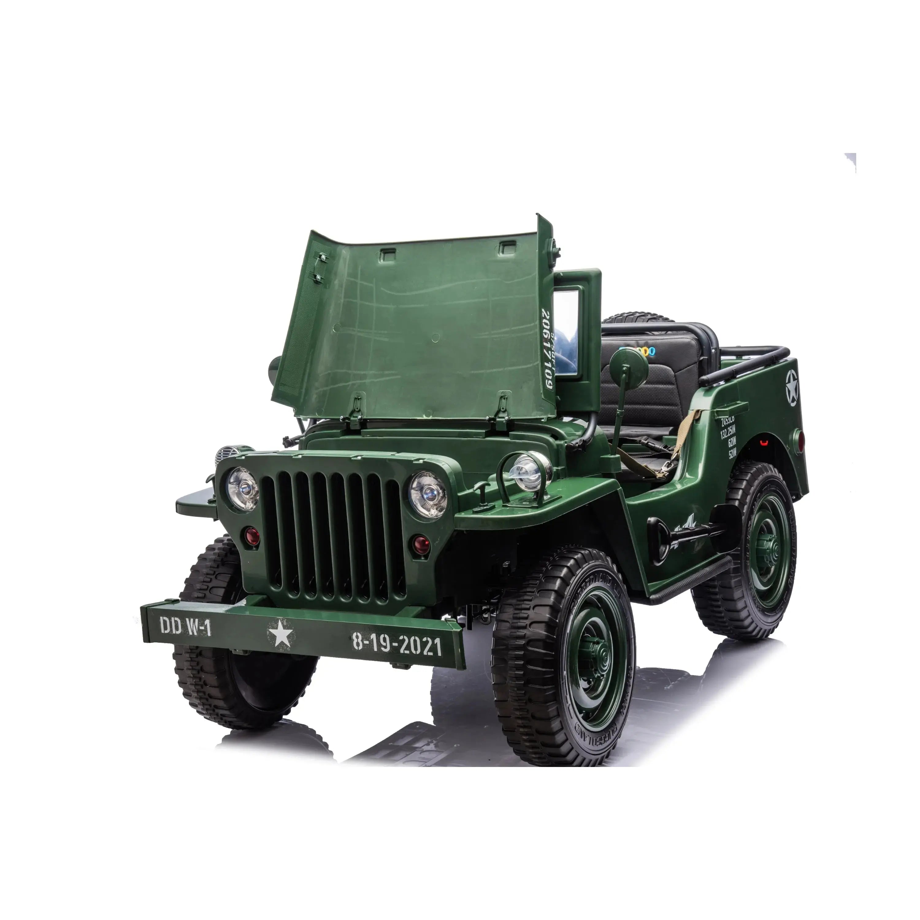 24V Freddo Military Willy Jeep 3 Seater Electric Ride on  DTI Direct USA