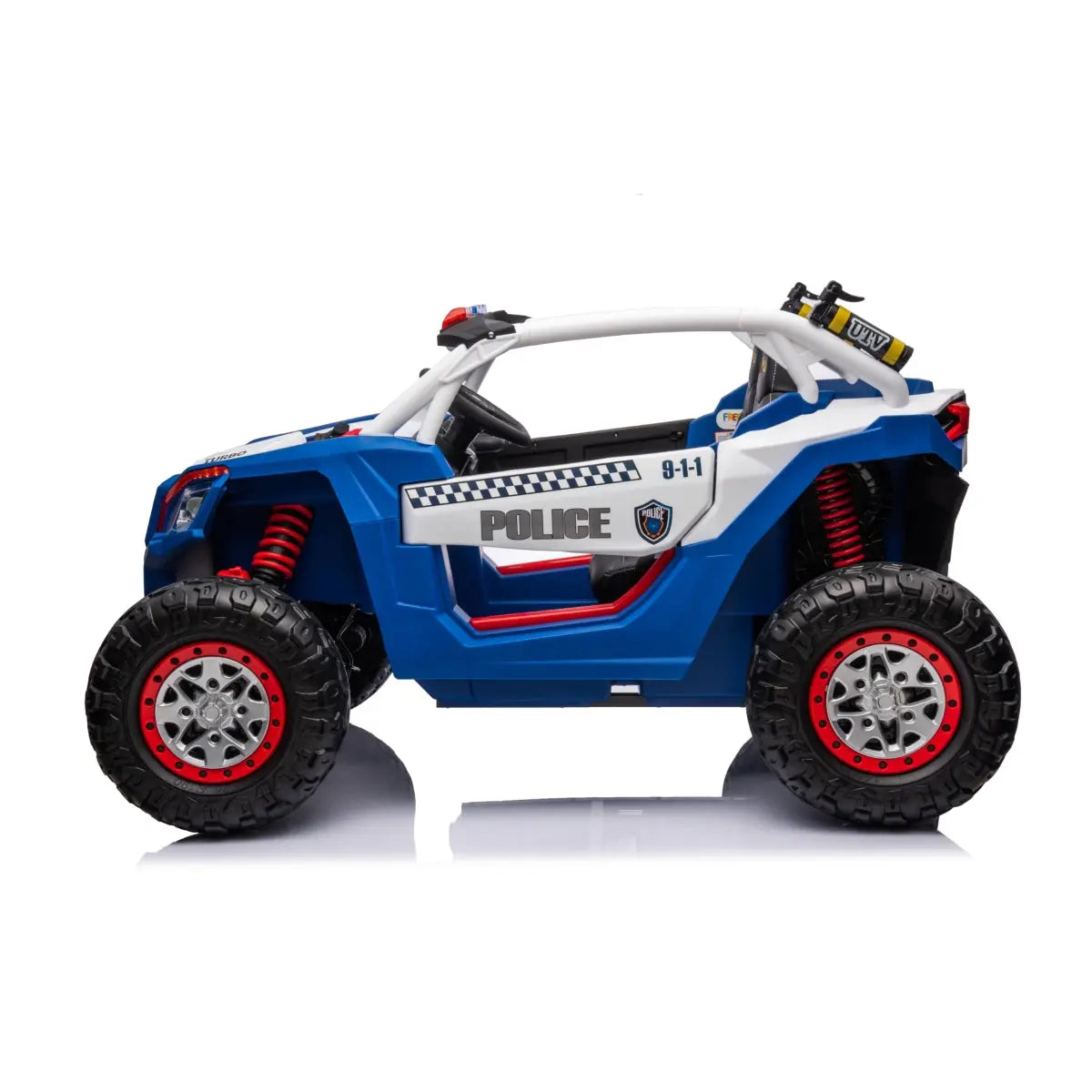 24V Freddo Storm Police UTV 2-Seater for Kids with Lights & Sirens for Action-Packed Adventures  DTI Direct USA