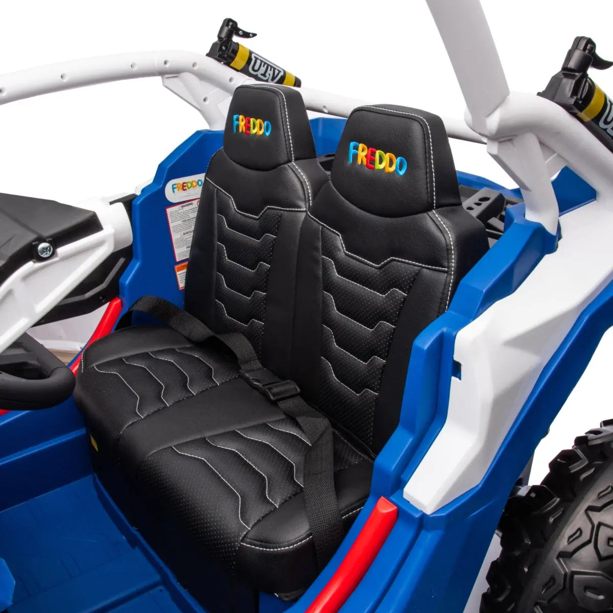 24V Freddo Storm Police UTV 2-Seater for Kids with Lights & Sirens for Action-Packed Adventures  DTI Direct USA